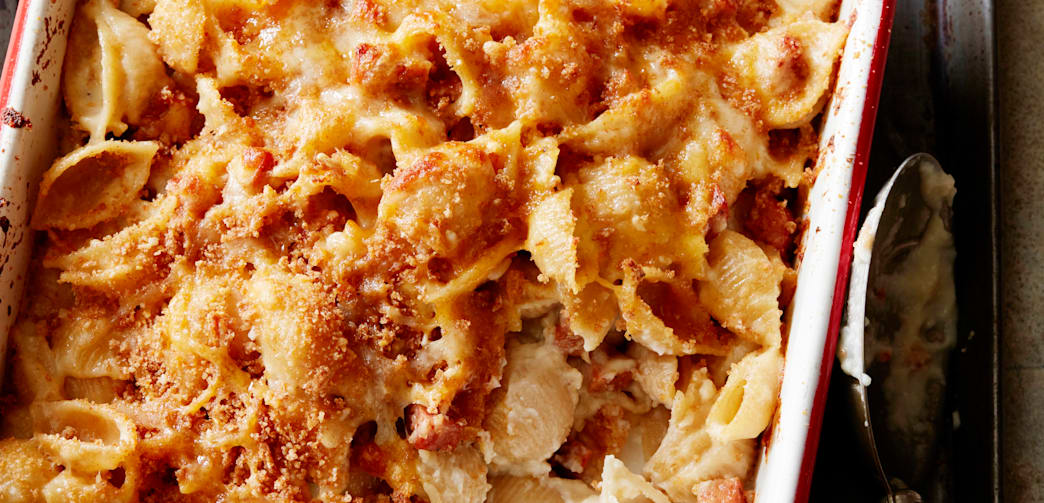 Cauliflower Mac and Cheese with Chicken Sausage